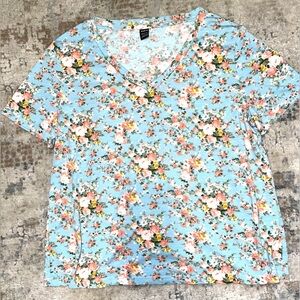 SHEIN floral short sleeve top size large